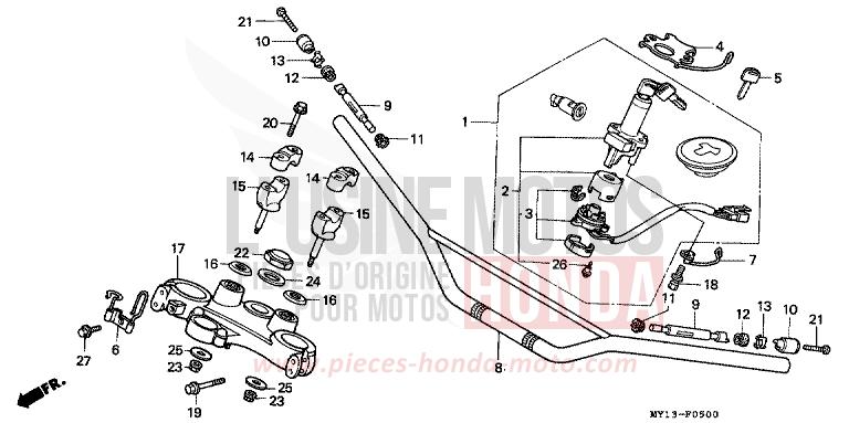 HANDLE PIPE/TOP BRIDGE for Africa Twin 750 SPACE BLUE (PB136I) from 1994